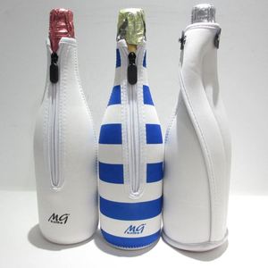 RYO Portable 750ml Cans Tote Cooler Blank White Sublimation Neoprene Insulated Waterproof Zipper Closure Foldable <b>Bottle</b> Holder - Product Image 3