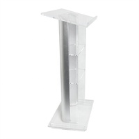 Acrylique transparent personnalisé et podium en aluminium argenté avec étagères pour le bureau d'école de base de poteau en aluminium de plancher