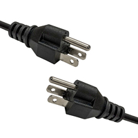 Kabel Daya Custom 1.5m US 3 Pin ke IEC C13 Bersertifikasi UL SVT 18AWG Kabel Tembaga Murni Fleksibel untuk Peralatan