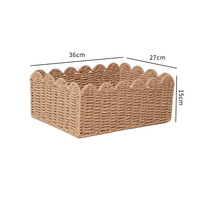 Panier à linge en osier tressé à la main, grand format, pour vêtements et jouets, panier de rangement en rotin écologique avec poignées