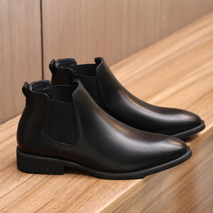 Elegantes <span class=keywords><strong>Botas</strong></span> Chelsea <span class=keywords><strong>Italianas</strong></span> para Hombre, Zapatos de Vestir Formales con Capa Superior de Cuero - Product Image 5