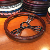 Tempérament rétro universel 450mm support creux volant de course modifié universel drift volant en bois massif