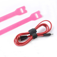 Sangles auto-adhésives écologiques en polyester/nylon pour la gestion des câbles avec logo personnalisé, attaches de câbles double face