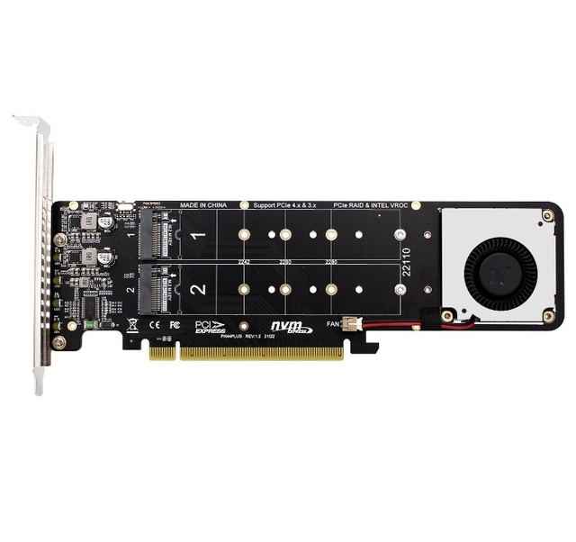 4 NVME M2 NVME Extended Card 4x32Gbps PCIeX16 To M.2 Expansion Card M Key Adapter Board Support SSD 2280/2260/2242/2230