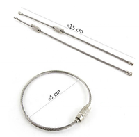 Câble de porte-clés en acier inoxydable de 1,5 mm, anneau de câble en métal, anneau de clés en acier inoxydable