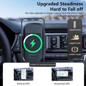 Auto-induction Car Outlet Bracket <strong>Mobile</strong> <strong>Phones</strong> 15W Wireless Electric Induction 360 <strong>Free</strong> Rotation Wireless Car Charger Fast - Product Image 2