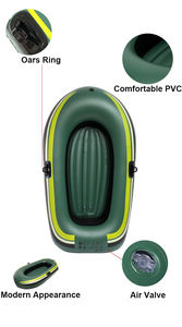 Kayak Gonflable en PVC de Taille Unique 175CM <span class=keywords><strong>Bateau</strong></span> Canot Annexe pour Jeux Aquatiques Aviron Pêche Surf Lac Rivière Pliant - Product Image 3