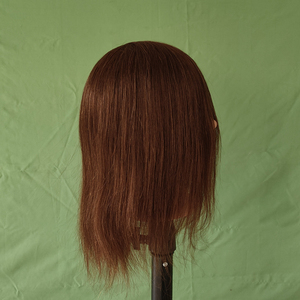 Cabeza de Maniquí para Cosmetología, 14 Pulgadas, Cabello Humano 100% Liso Marrón, para Prácticas de Peluquería en Salones y Escuelas - Product Image 3