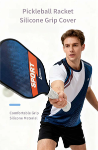 Poignée de raquette de pickleball ergonomique antidérapante, revêtement en silicone hautement élastique, résistant à la transpiration, réduction des vibrations, ajustement confortable pour tous - Product Image 5