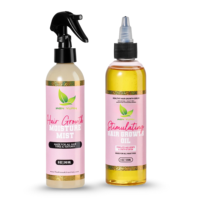 Brume hydratante quotidienne pour la croissance des cheveux (8 oz) Huile stimulante (4 oz) pour tous les types de cheveux Favorise la croissance, l'hydratation et la santé du cuir chevelu