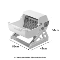 Bac à litière pour chat semi-automatique en PP de grande taille, utilisation quatre saisons, toilette pour animaux de compagnie semi-fermée, pliable, vente directe d'usine