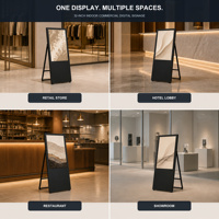 Écran LCD publicitaire pliable CMS gratuit pour affichage numérique de bienvenue sur pied, 2K 4K, 32 43 pouces, pour magasins et centres commerciaux