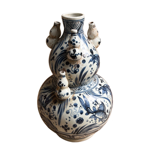 Reproducción Antigua China cerámica azul y blanco patrón de pescado subasta jarrón de porcelana molde único Decoración de mesa - Product Image 1