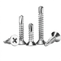 Vis autotaraudeuses à tête fraisée cruciforme en acier inoxydable 410 (qualité 1Cr13) M35-M63 à tête plate cruciforme naturelle