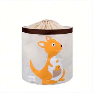 Grand panier à linge en toile en forme de tonneau avec revêtement imperméable en PE, panier de rangement pour la crèche - Product Image 1