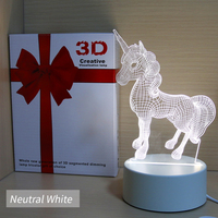 Veilleuse 3D OEM Moderne Cadeau Décoratif Enfants Illusion Optique Lampes Noël Chambre LED Veilleuse Acrylique
