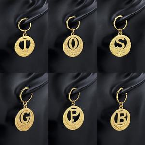 JXX <b>Fashion</b> <b>Drop</b> <b>Earring</b> 24K Gold Plated <b>Earring</b> Custom Wholesale High Quality Supplier Kiribati Letter Charm Dangle <b>Earring</b> - Product Image 5
