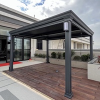 Neues Design Garten-Schwimmbad Wasserdichter Sonnenschutz Motorisiertes Bioklimatisches Aluminium Pulverbeschichtetes Einziehbares Dach Natürlicher Sichtschutz