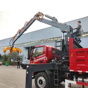 رافعة شاحنة هيدروليكية قابلة للطي نصفياً مع ذراع تلسكوبي ومثبت هيدروليكي 8م 9م معدات مناولة النفايات الفولاذية مع شهادة CE - Product Image 3