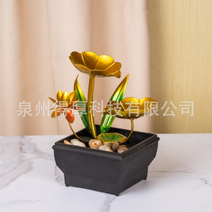 Minimalist Home Decor Water Feature With <b>Backlight</b> Rectangle Electric Gift For Living Room <b>TV</b> Cabinet - Product Image 3