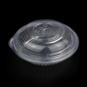 Cuenco de plástico redondo de concha transparente desechable de 250ML con tapa - Product Image 5