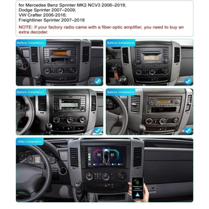 Autoradio pour <span class=keywords><strong>Mercedes</strong></span> Benz Sprinter 2500 2006-2018 Stéréo Android Écran tactile IPS 10 pouces CarPlay sans fil Android Auto GPS - Product Image 2