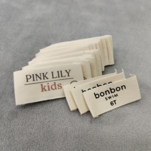 Bán buôn tùy chỉnh mật độ cao dệt cổ áo chăm sóc nhãn laser cắt cạnh cho thương hiệu quần áo thiết kế - Product Image 4