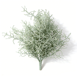 Bouquet artificiel de 40 cm avec 11 <span class=keywords><strong>t</strong></span>êtes de corail et de santolina, <span class=keywords><strong>83</strong></span> feuilles, en plastique écologique durable, pour décoration intérieure de bureau - Product Image 1