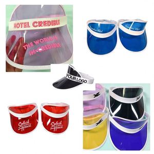 Custom Logo Pvc Plastic Visor Cap Adjustable Multi-Color Summer Beach Travel <b>Hat</b> Wholesale Sports Cycling for - Product Image 5