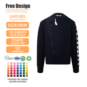 Fabricant de tricots OEM ODM, logo brodé, streetwear d'hiver, pull décontracté pour homme, pulls en laine mérinos - Product Image 1