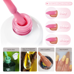 BOZLIN HEMA TPO FREE 60 Pure Colors 15 ml Gel de uñas UV <span class=keywords><strong>semipermanente</strong></span> 3 en 1 Esmalte de uñas de gel de un solo paso - Product Image 4