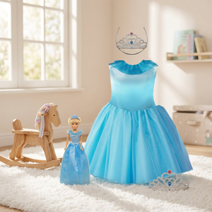 Muñeca de Moda Étnica Princesa con Vestido y Tiara para Niñas de 5 a 7 Años, Vestido Negro con Hombros Descubiertos, Corpiño Brillante y Falda de Satén de 29 cm - Product Image 1