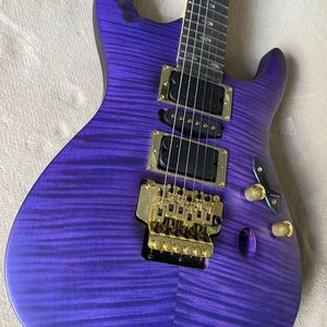 <span class=keywords><strong>Guitarra</strong></span> Eléctrica de Alta Gama con Mástil de Arce Sólido, Acabado Morado Mate, para HSH, Doble Bloqueo de Trémolo, Interruptor de 5 Posiciones, Ideal para Ensayos de Bandas de Rock - Product Image 1
