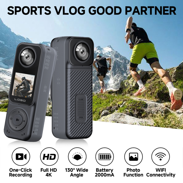Q1 Action Camera 4K 2K Dual Lens 130 Wide Angle Night Vision Waterproof 18650 2000mAh Battery WiFi for Riding Security