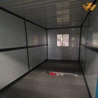 Maison conteneur pliable, maison préfabriquée en acier à économie d'énergie pour la vie et le travail temporaires sur chantier