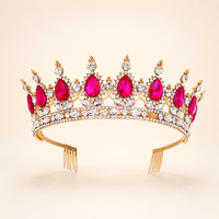 Duiyan – bijoux de cheveux polyvalents 2 en 1, style diadème avec peigne intégré, pour Halloween, fête d'anniversaire, pour femmes