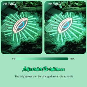Enseigne néon LED Yeux Maléfiques, Lumière néon pour décoration murale, Yeux verts à intensité variable, Décoration de chambre Gothique, Sorcière, Bohème - Product Image 3