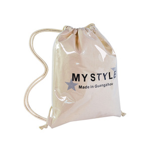 Custom Logo Printed Personalized <b>White</b> Shopping Jewelry Canvas Folding Style Organic Cotton Letter Pattern Drawstring Pouch <b>Bags</b> - Product Image 4