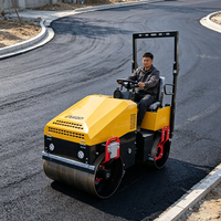 Compacteur vibrant mini 1 tonne, 3 tonnes, 5 tonnes, rouleau compresseur d'asphalte, rouleau compresseur routier à double tambour diesel de 330 kg à 5 tonnes, jusqu'à 5000 kg
