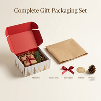 Boîte d'expédition en carton personnalisée pour Noël avec logo, imprimé arbre rose blush, carton ondulé pour cadeaux, pour les marques DTC