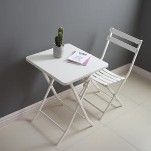 Ensemble de <span class=keywords><strong>table</strong></span> à manger de <span class=keywords><strong>bistrot</strong></span> moderne pour patio, mobilier d'extérieur, tables rondes pliantes en <span class=keywords><strong>fer</strong></span> <span class=keywords><strong>forgé</strong></span> - Product Image 1