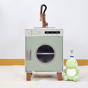 Juego de Lavadora y Fregadero de Juguete de Madera para Niños - Juguete Mori Laontessundry con Grifo Realista y Pantalla Digital - Product Image 1