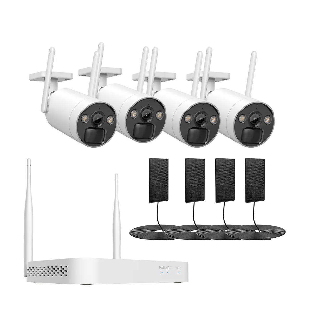 8CH Wireless CCTV System 2K WIFI NVR 4MP Solar IP Camera Battery WIFI Security System Video Surveillance Kit