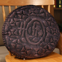 Coussin de siège en forme de biscuit et biscuit en peluche décorative à impression numérique 3D