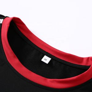 T-shirt à col ras du cou en polyester 180 pour hommes, 100% g, patchwork vintage, manches courtes, vêtements de fitness courts imprimés - Product Image 3