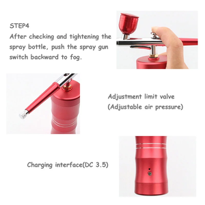 Kit d'aérographe portable, mini compresseur d'air rechargeable, pistolet pulvérisateur à double action pour le maquillage, l'art, la peinture sur ongles, le tatouage, la <span class=keywords><strong>manucure</strong></span> - Product Image 5