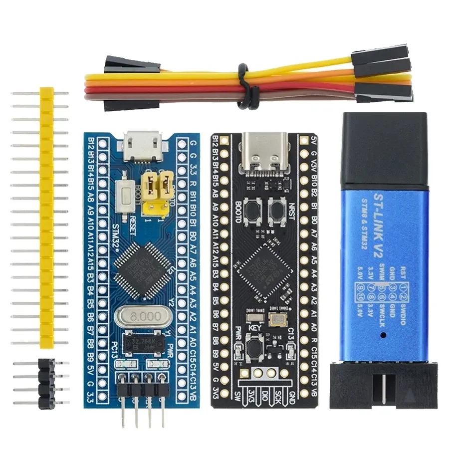 ST-LINK V2 simülatörü programcı orijinal STM32F103C8T6 kol STM32 Minimum sistem geliştirme kurulu STM32F401 STM32F411