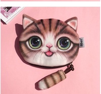 Dompet koin kucing ekor kecil lucu dompet kanvas Mini pendek mainan boneka Desain kartun kreatif