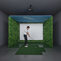 Tente de stand portable en tissu tendu avec structure en aluminium pour événements sportifs, golf, tir, simulateur de golf intérieur/extérieur