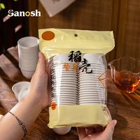 SANOSH Assiettes, bols et tasses jetables biodégradables et compostables en coque de riz, écologiques et durables, pour fêtes, camping et restaurants